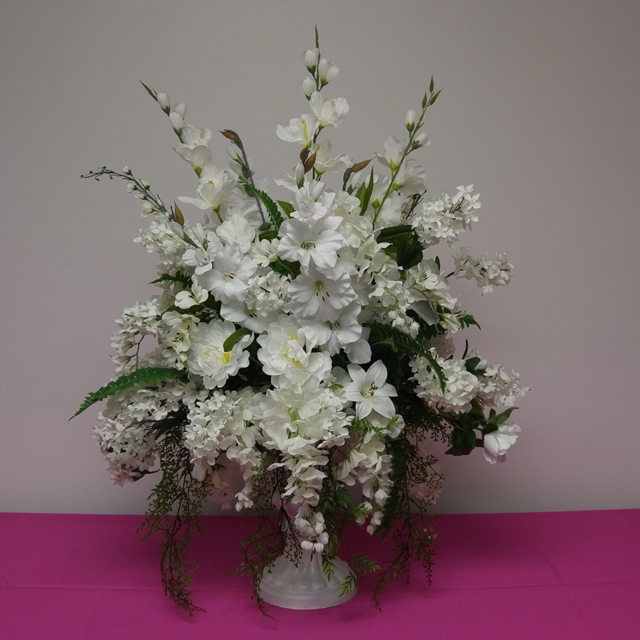 Rental Alter Silk Flower Arrangements and Pedestals Creative Cakes