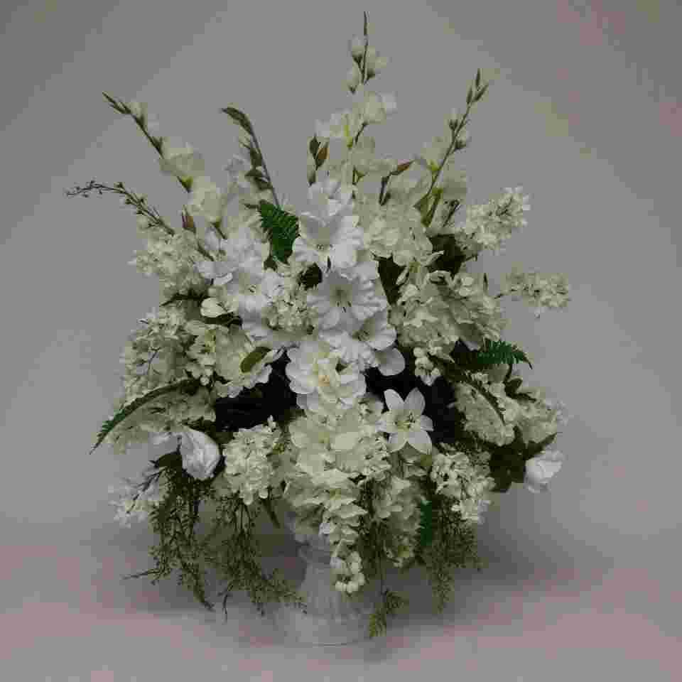 Rental Alter Silk Flower Arrangements and Pedestals Creative Cakes