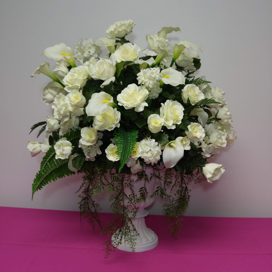 Rental Alter Silk Flower Arrangements and Pedestals Creative Cakes